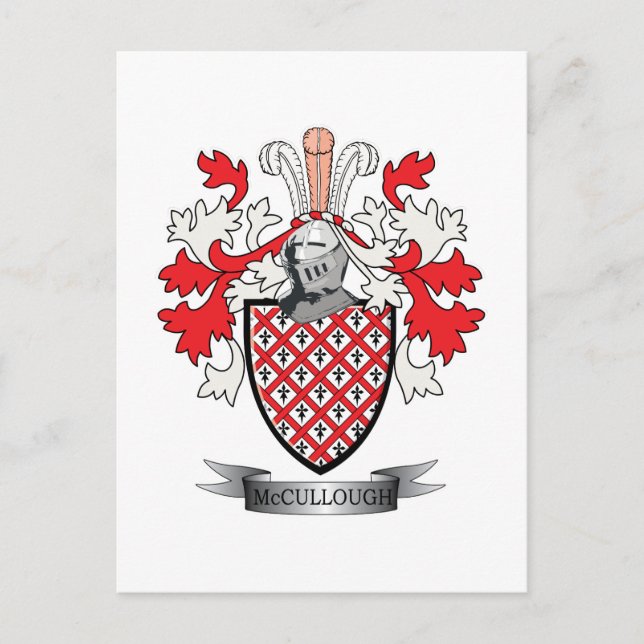 McCullough Family Crest Coat of Arms Postcard (Front)