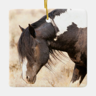 McCullough Peaks Washakie Wild Horses Ceramic Orna Ornament
