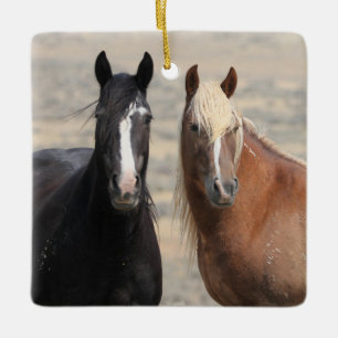 McCullough Peaks Wild Horses Ceramic Ornament