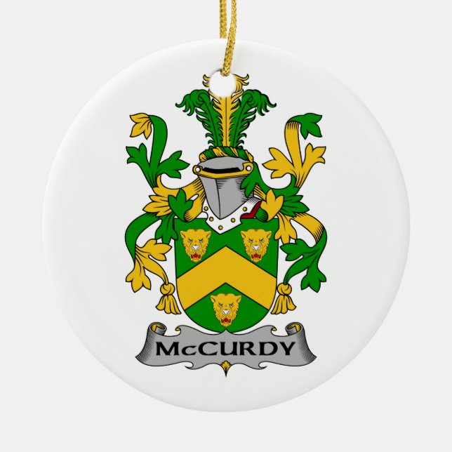 McCurdy Family Crest Ceramic Ornament (Front)