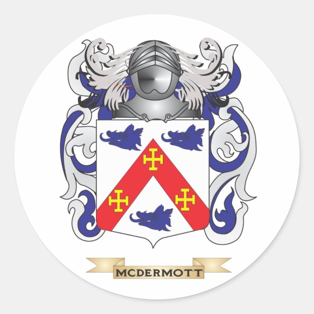 McDermott Coat of Arms (Family Crest) Classic Round Sticker (Front)