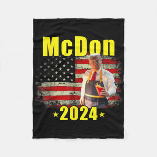 Mcdon 2024 Funny Donald Trump French Fry Cooking F Fleece Blanket
