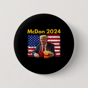 Mcdon Funny Donald Trump French Fry Cooking Fries  2 Inch Round Button