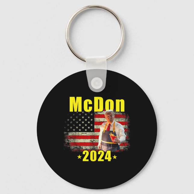 Mcdon Funny Donald Trump French Fry Cooking Fries  Keychain (Front)