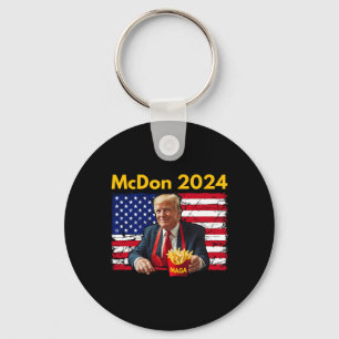 Mcdon Funny Donald Trump French Fry Cooking Fries Keychain