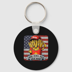 Mcdon Funny Donald Trump French Fry Cooking Fries Keychain