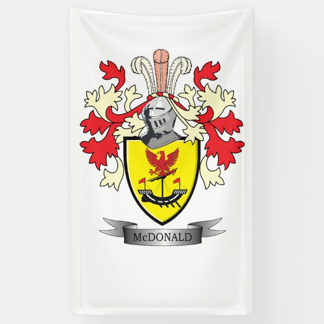 McDonald Family Crest Coat of Arms Banner (Vertical)