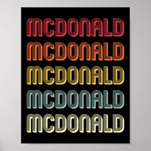 Mcdonald Gift Surname Funny Retro Vintage Birthday Poster