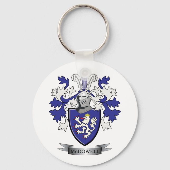 McDowell Family Crest Coat of Arms Keychain (Front)