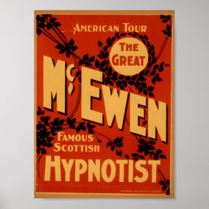 McEwen, 'Hypnotist' Vintage Theatre Poster