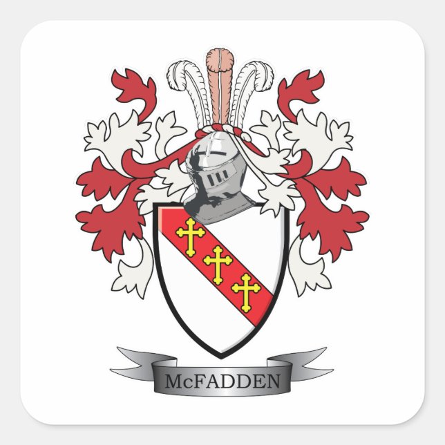 McFadden Family Crest Coat of Arms Square Sticker (Front)