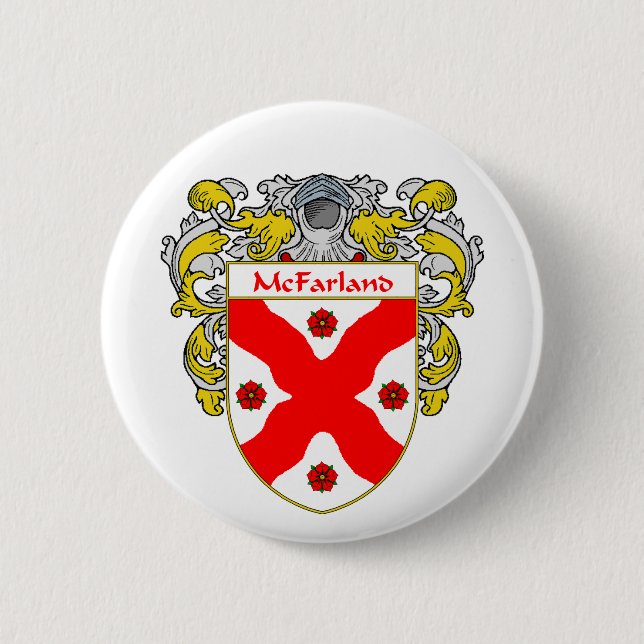 McFarland Coat of Arms (Mantled) 2 Inch Round Button (Front)