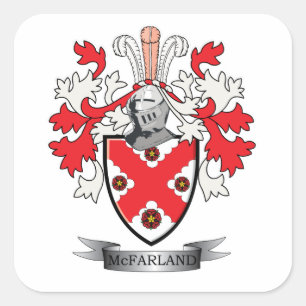 McFarland Family Crest Coat of Arms Square Sticker