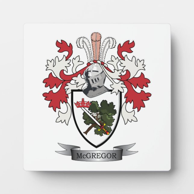 McGregor Family Crest Coat of Arms Plaque (Front)