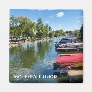 McHenry, Illinois River Walkway on the Fox River  Magnet