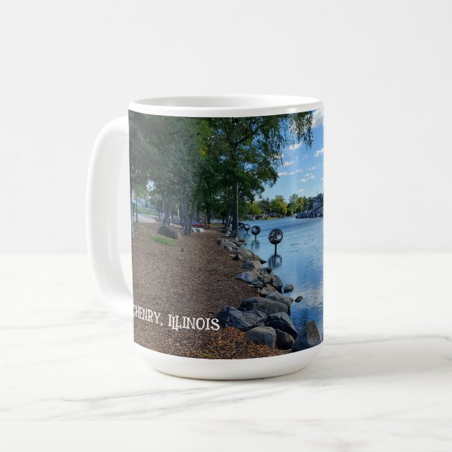 McHenry, Illinois | The Fox River Walkway Coffee Mug (Front Left)