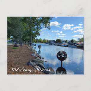 McHenry, Illinois The Fox River Walkway Postcard