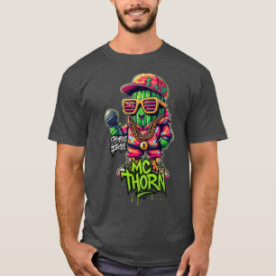 MCHORN Street Rapper Graffiti Style Front print Ac T-Shirt