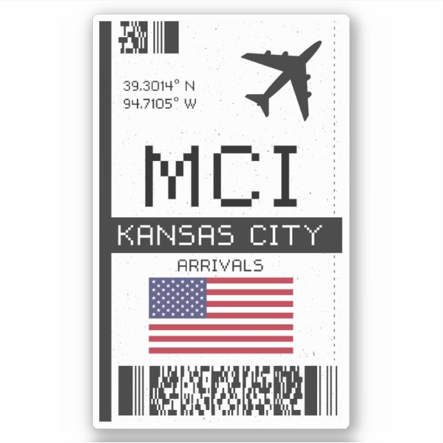 MCI Kansas City, Missouri Boarding Pass - Airport (Front)