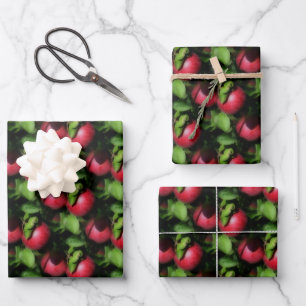 McIntosh Apples On The Tree Nature Pattern  Wrapping Paper Sheet