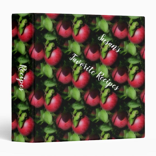 McIntosh Apples On The Tree Pattern Recipe Binder (Front/Spine)