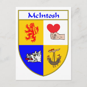McIntosh Coat of Arms/Family Crest Postcard