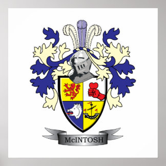 McIntosh Family Crest Coat of Arms Poster