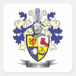 McIntosh Family Crest Coat of Arms Square Sticker