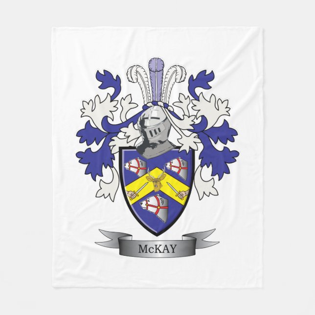 McKay Family Crest Coat of Arms Fleece Blanket (Front)