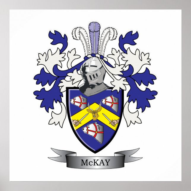 McKay Family Crest Coat of Arms Poster (Front)