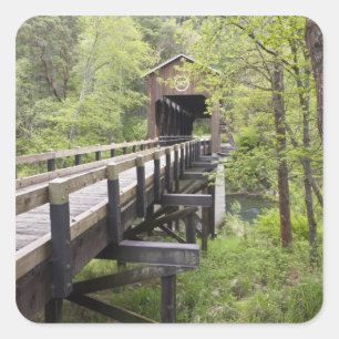 McKee covered bridge, Jacksonville, Oregon Square Sticker