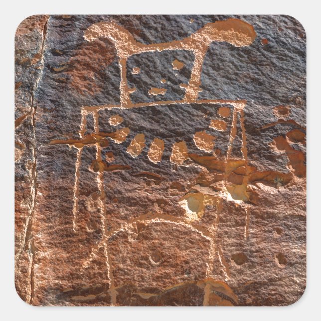 Mckee Springs Petroglyph - Vernal - Utah Square Sticker (Front)