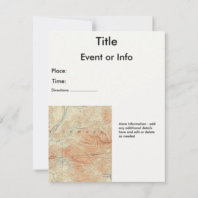 McKenzie and Moose Ponds, McKenzie Mountain Detail Invitation (Back)