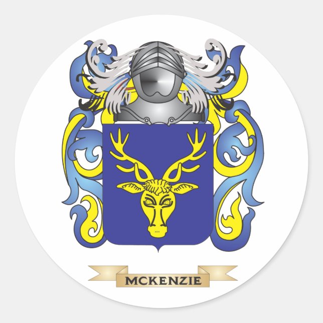McKenzie Coat of Arms (Family Crest) Classic Round Sticker (Front)