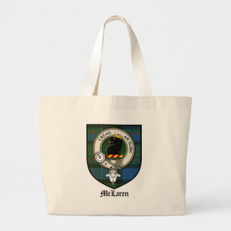 McLaren Clan Crest Badge Tartan Large Tote Bag