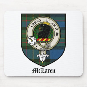 McLaren Clan Crest Badge Tartan Mouse Pad