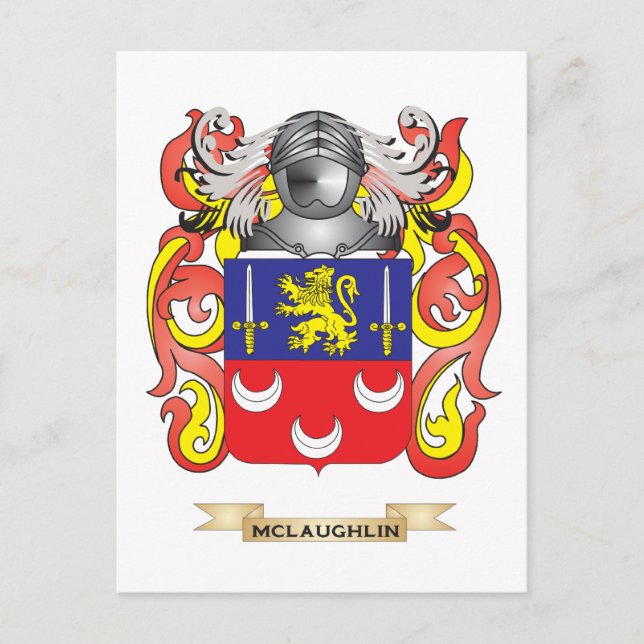 McLaughlin Coat of Arms (Family Crest) Postcard (Front)