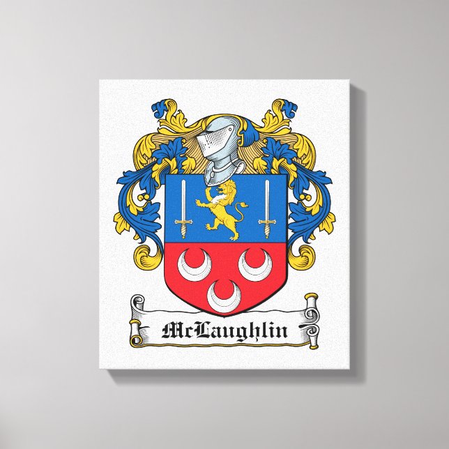 McLaughlin Family Crest Canvas Print (Front)