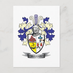 McLean Family Crest Coat of Arms    TITLE Postcard