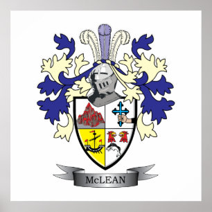 McLean Family Crest Coat of Arms    TITLE Poster