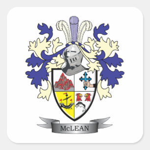 McLean Family Crest Coat of Arms    TITLE Square Sticker