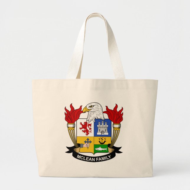 McLean Family Crest Large Tote Bag (Front)