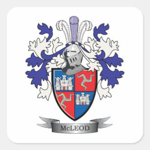 McLeod Family Crest Coat of Arms Square Sticker