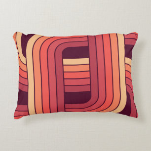 MCM 1970s Retro Style Geometric Design Accent Pillow