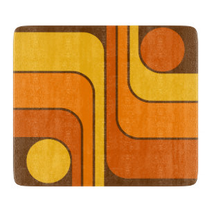 MCM 1970s Retro Style Geometric Design Cutting Board