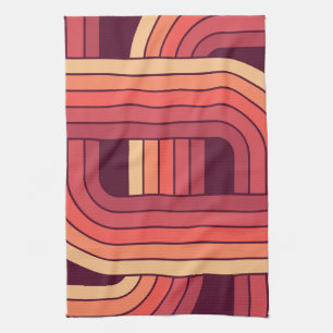 MCM 1970s Retro Style Geometric Design Kitchen Towel