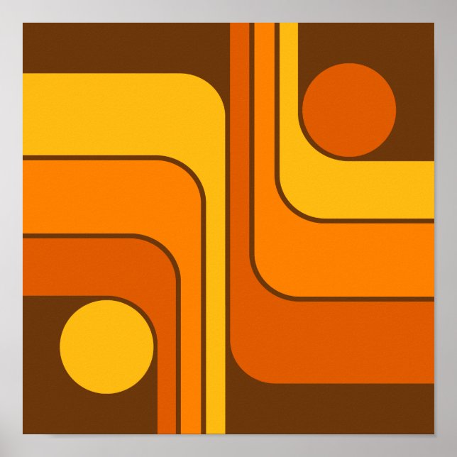 MCM 1970s Retro Style Geometric Design Poster (Front)