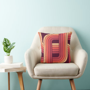MCM 1970s Retro Style Geometric Design Throw Pillow