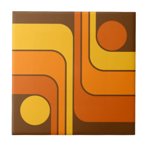 MCM 1970s Retro Style Geometric Design Tile