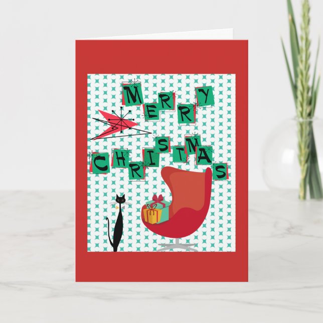 MCM Atomic Era 1950s Swell Christmas Card (Front)